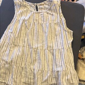 a.n.a Blue and White Striped Sleeveless Blouse